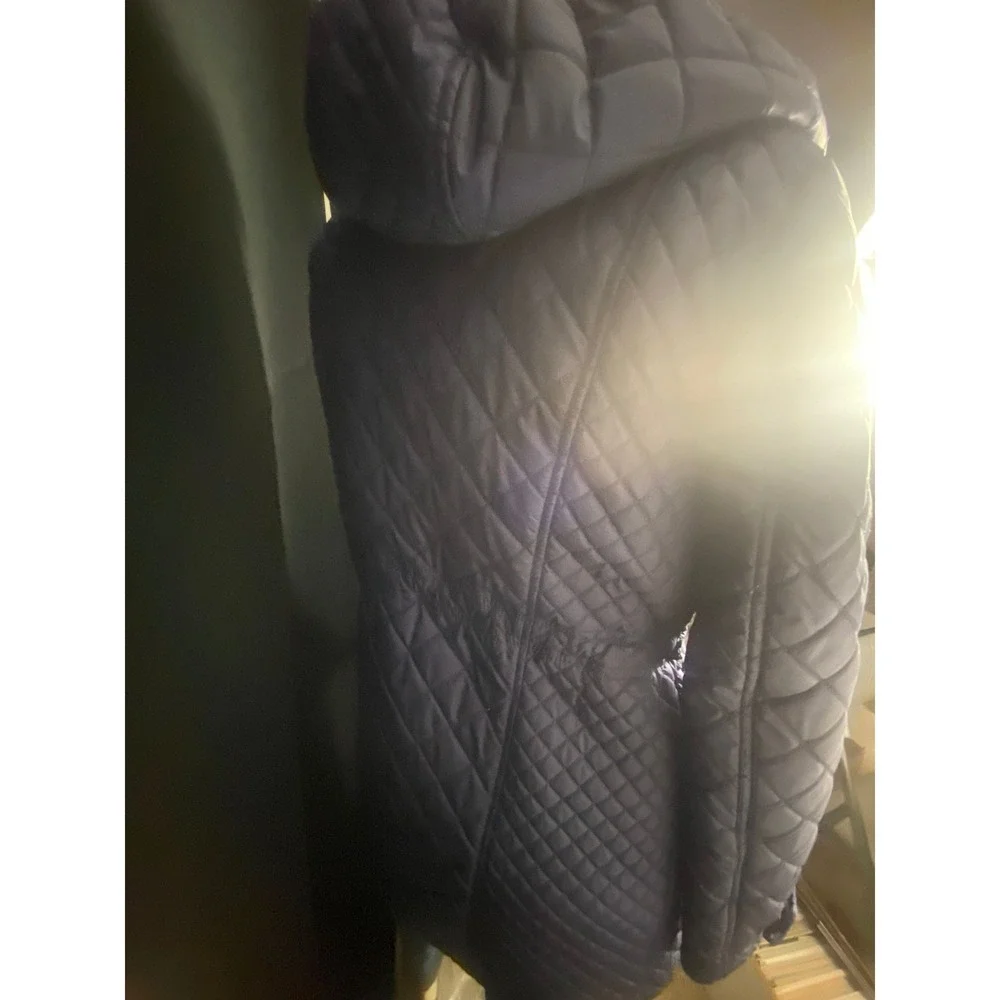 Covington Women's Quilted Jacket / Coat‎ (Blue, Snap & Zip Front)